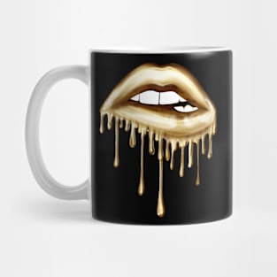 Gold Dripping lips Mug